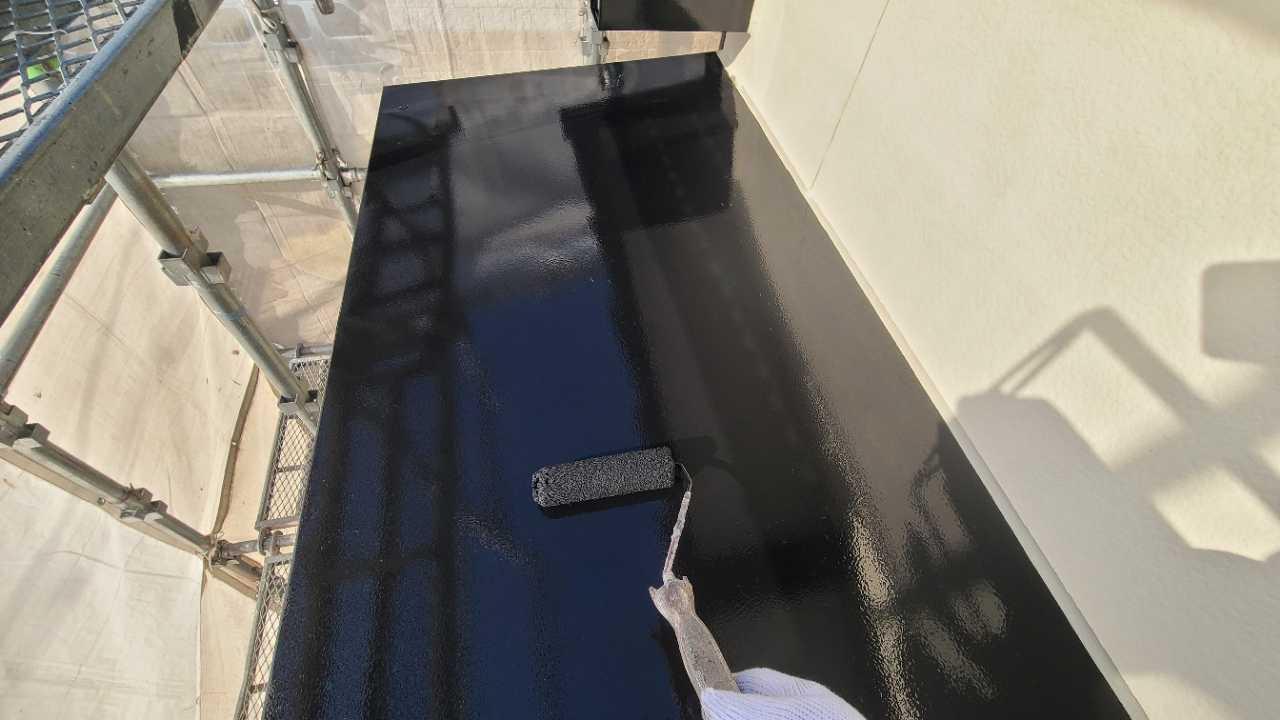 【庇塗装】上塗り