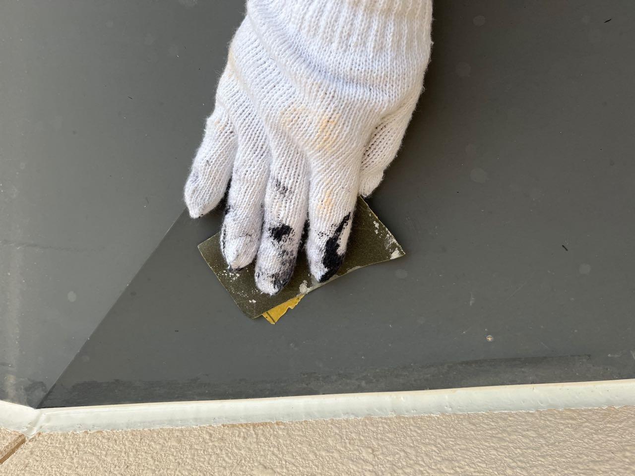 【庇塗装】ケレン作業