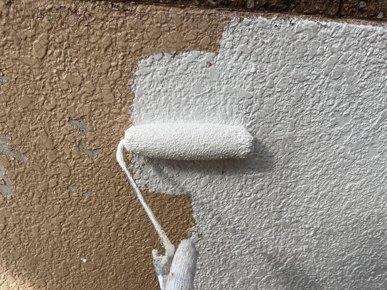 【擁壁塗装】下塗り