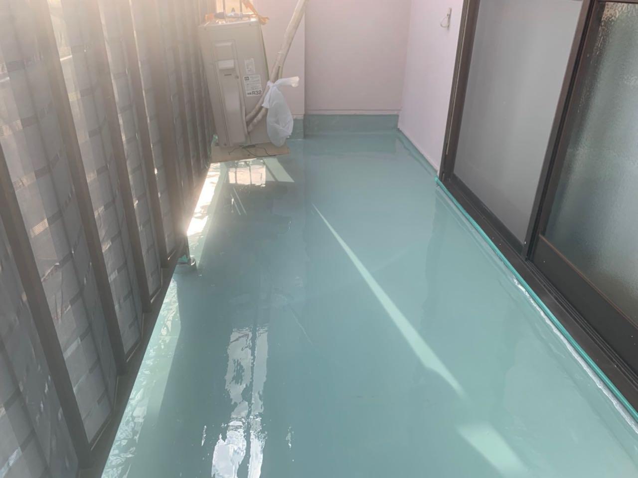 【防水工事】ウレタン防水塗布1回目