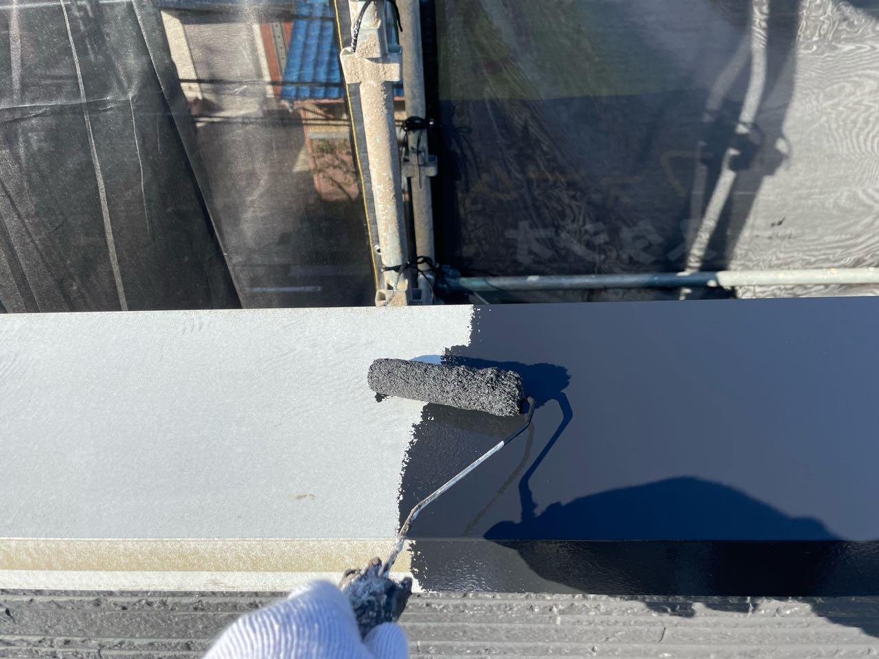 【笠木塗装】下塗り