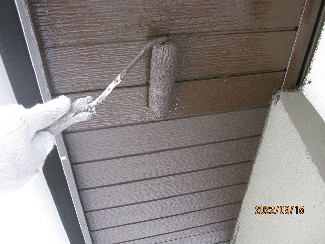 【軒天塗装】上塗り