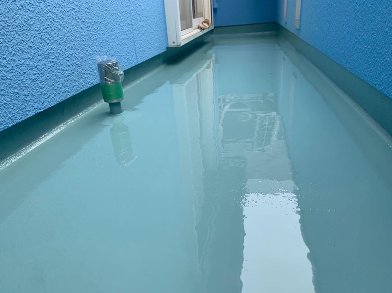 【防水工事】ウレタン防水塗布1回目