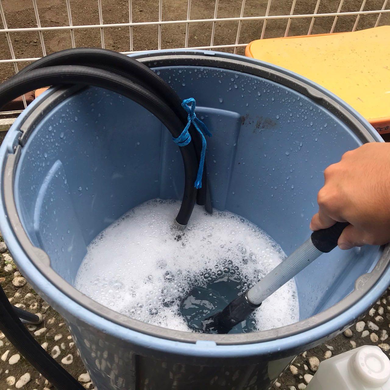 【バイオ洗剤準備】洗浄液攪拌