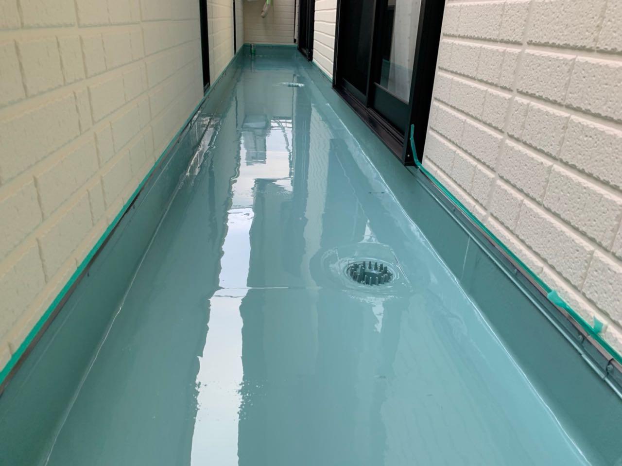 【防水工事】ウレタン防水塗布1回目