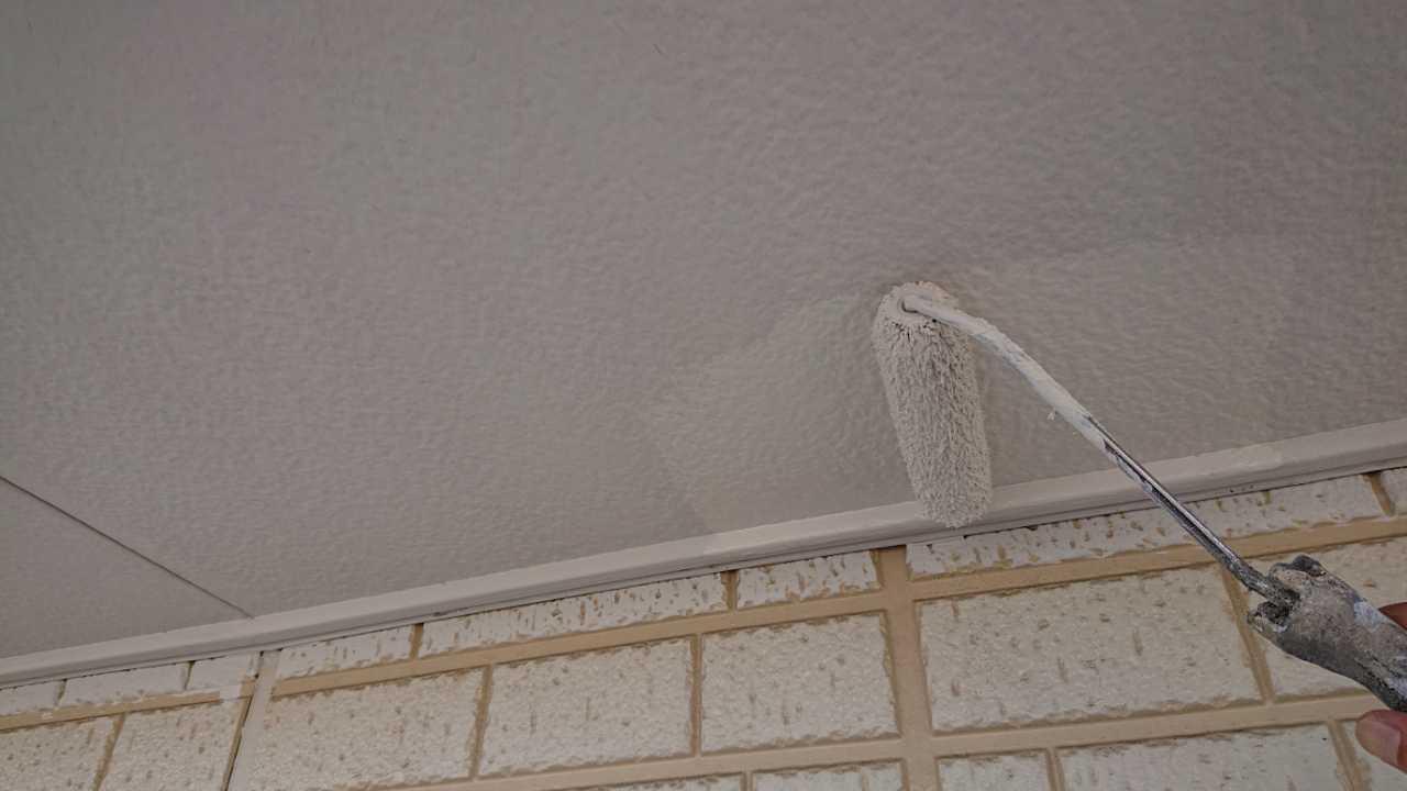 【軒天塗装】上塗り