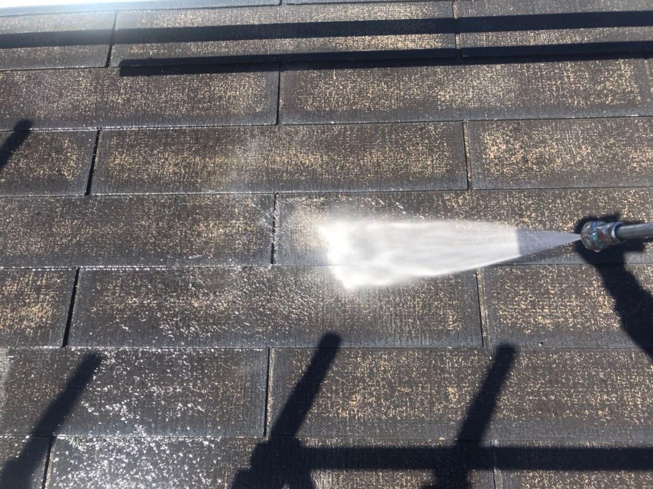 【屋根洗浄】高圧水洗浄