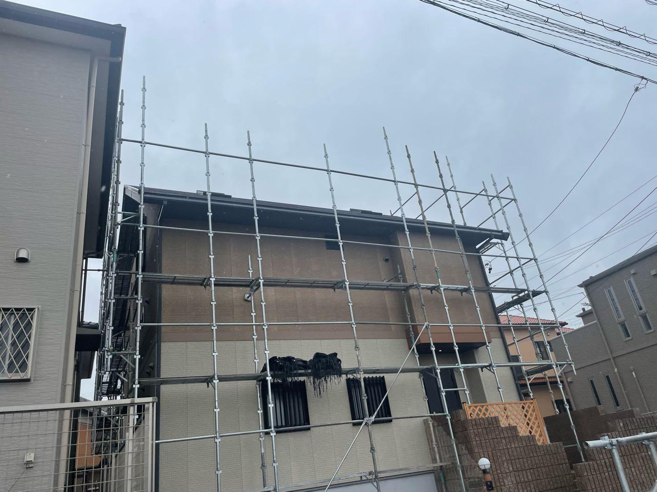 【足場設置工事】設置中