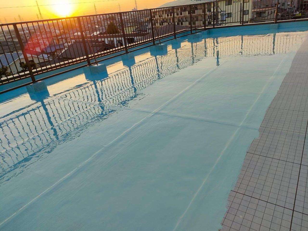 【防水工事】ウレタン防水塗布1回目