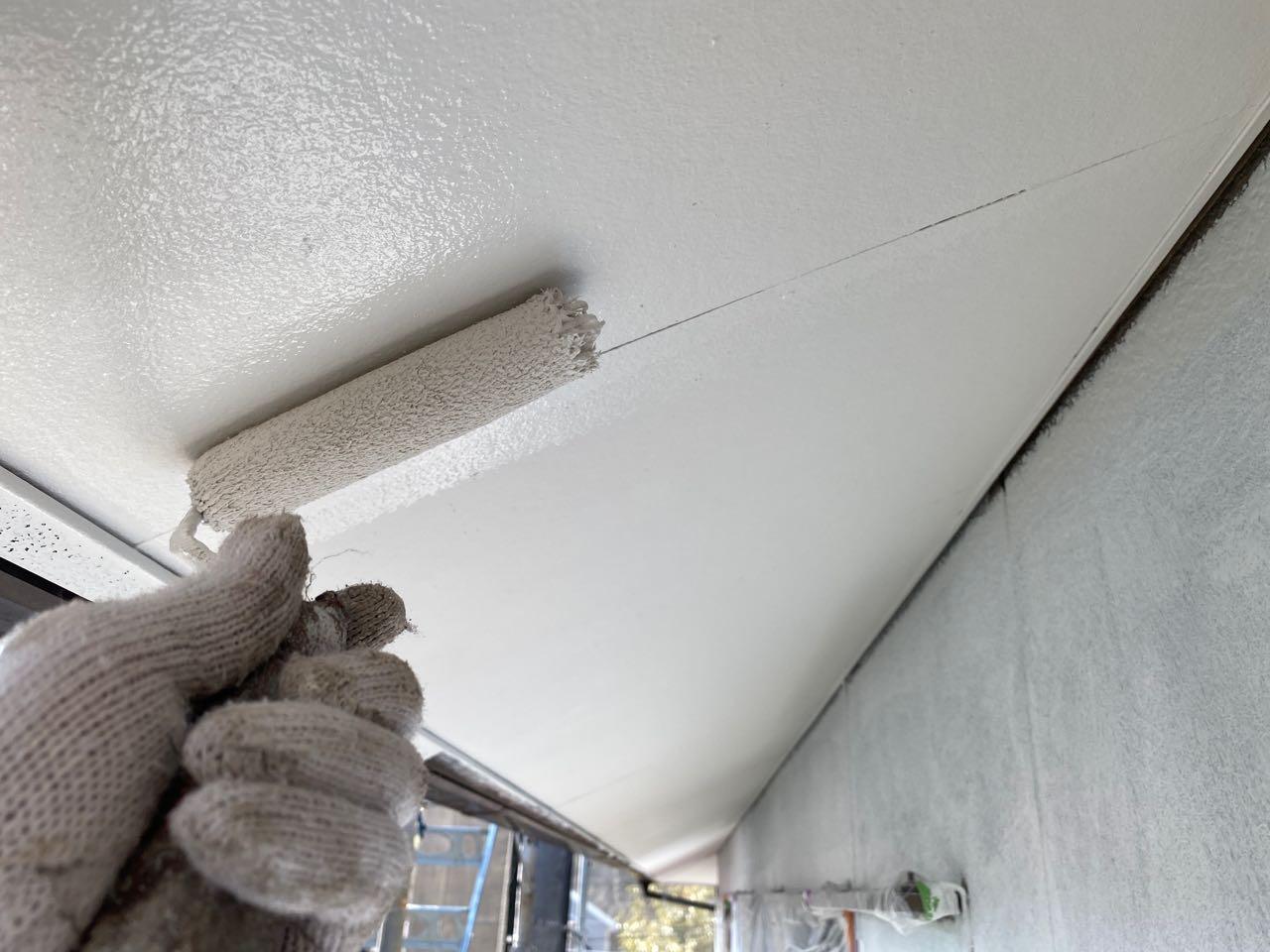 【軒天塗装】上塗り