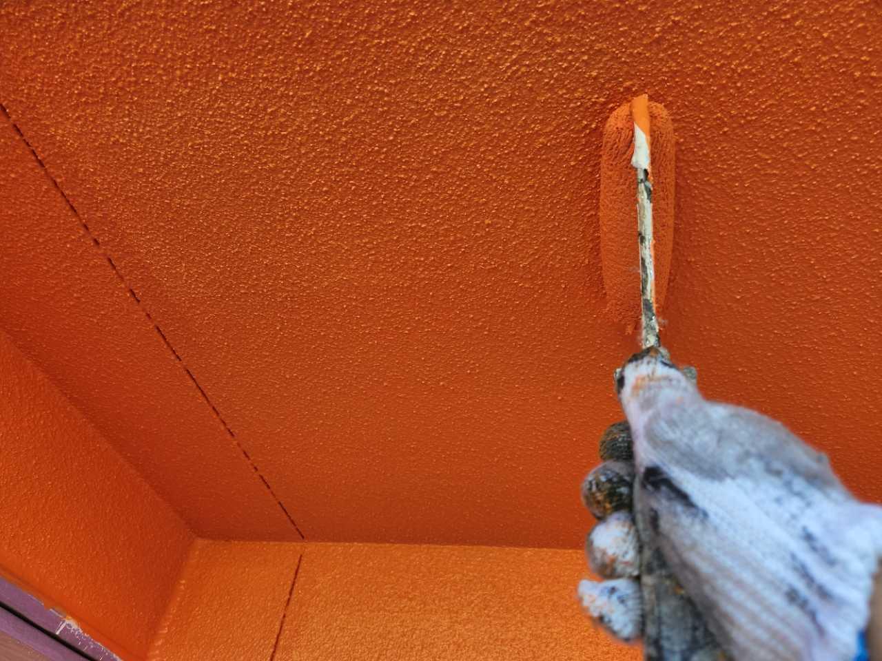 【軒天塗装】上塗り