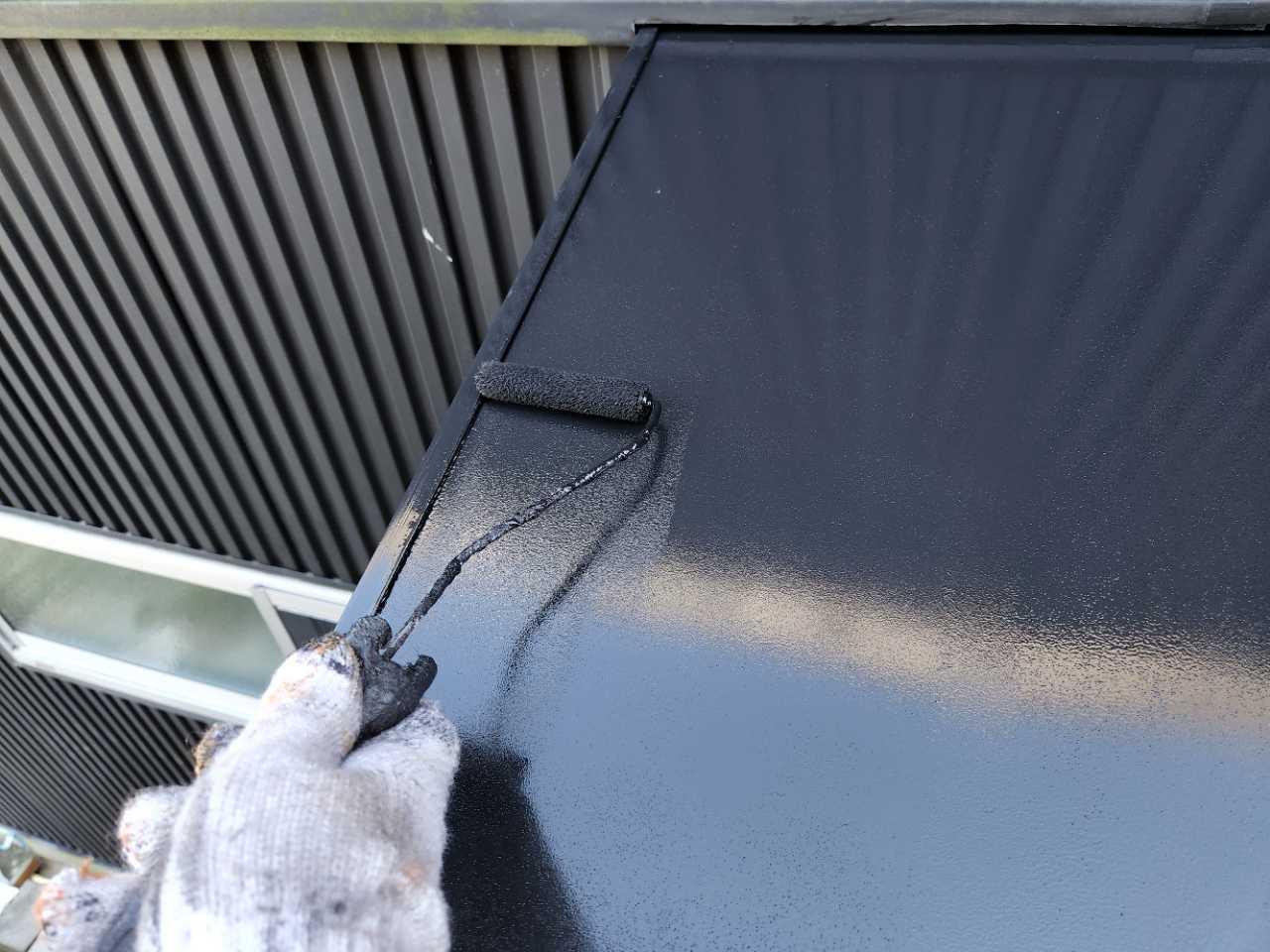 【庇塗装】上塗り