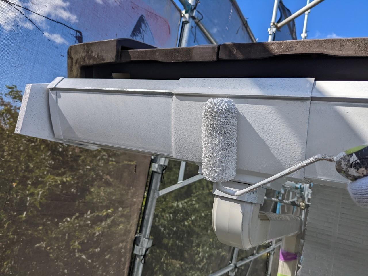 【雨樋塗装】上塗り