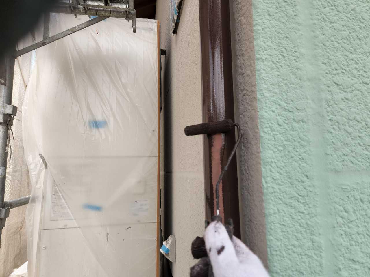 【雨樋塗装】下塗り