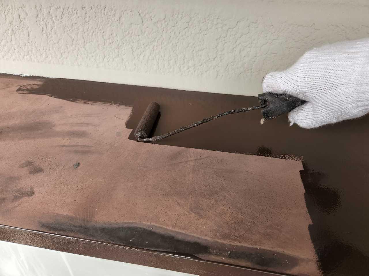 【庇塗装】下塗り