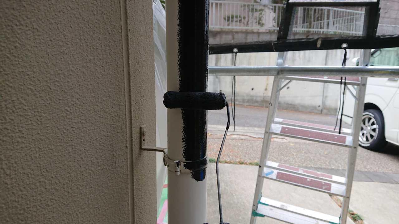 【雨樋塗装】下塗り