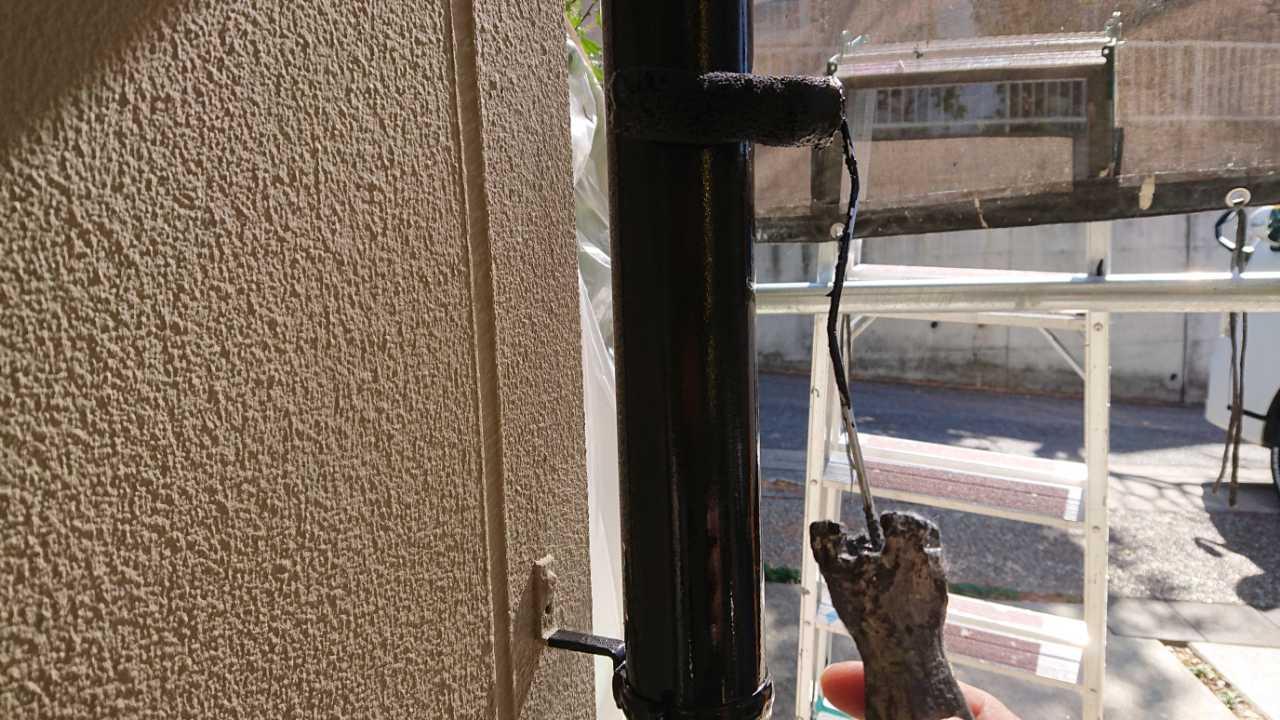 【雨樋塗装】上塗り