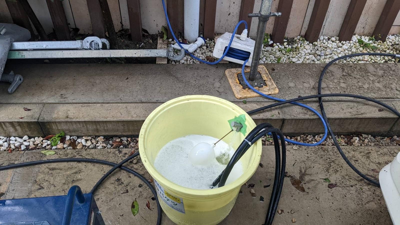 【バイオ洗剤準備】洗浄液攪拌