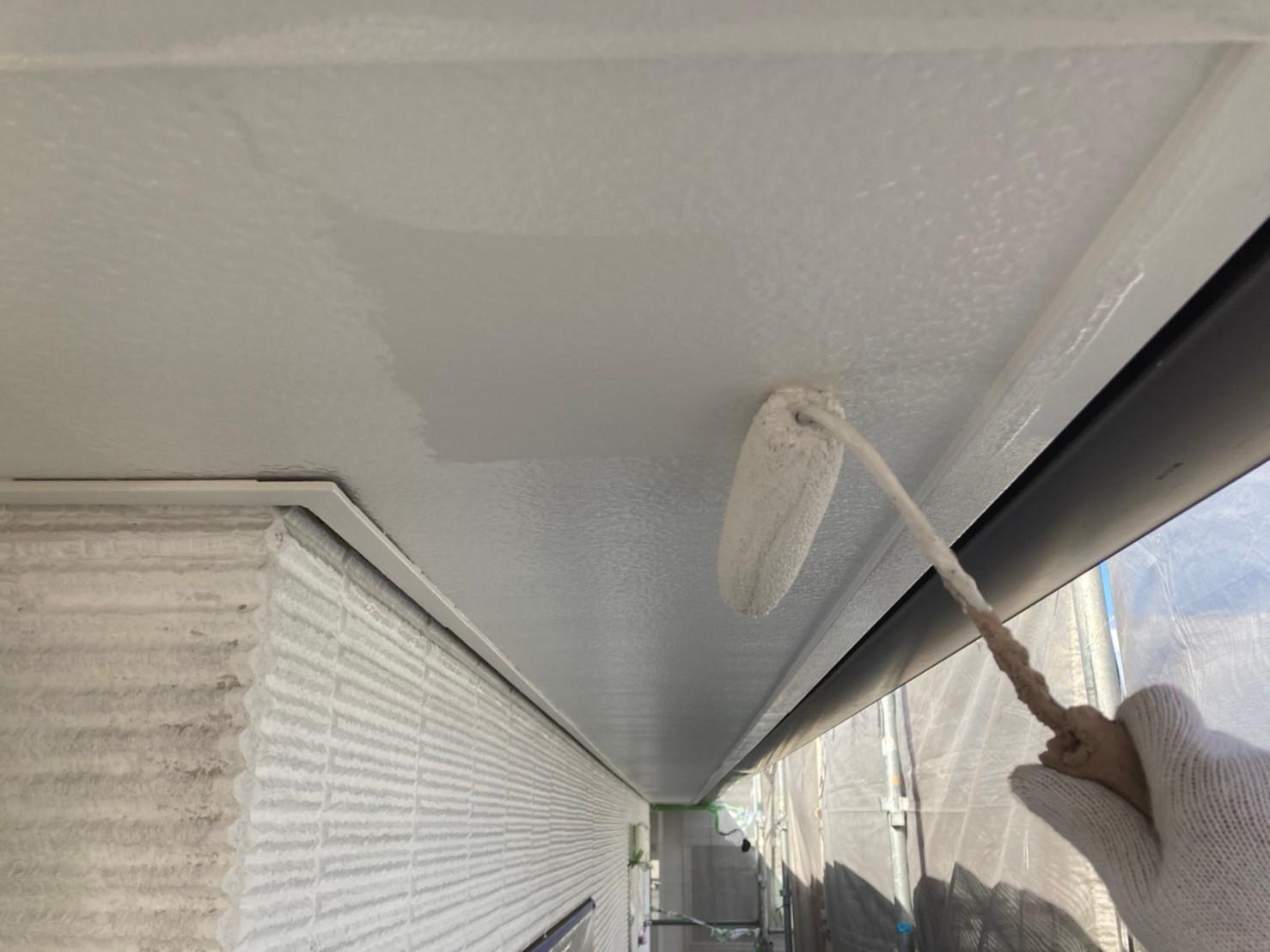 【軒天塗装】上塗り