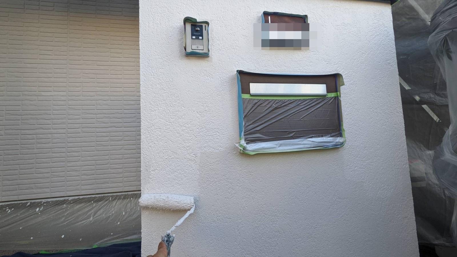 【擁壁塗装】仕上げ塗装2回目