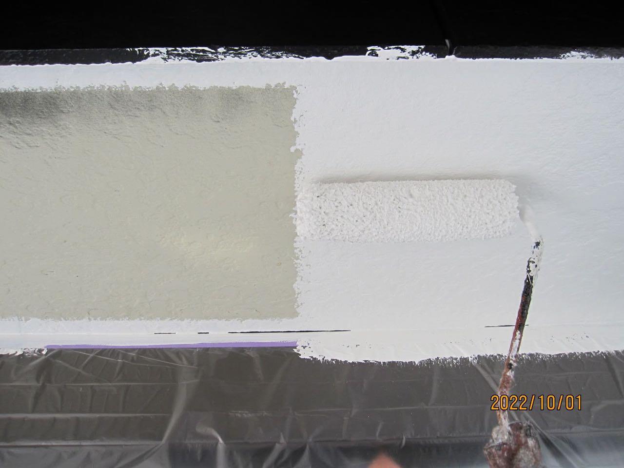 【軒天塗装】下塗り