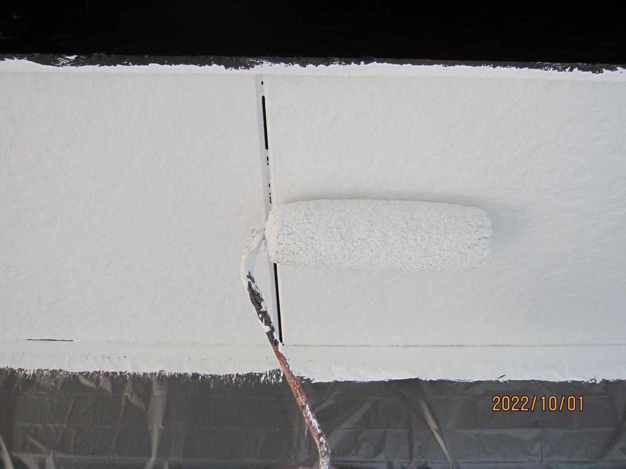 【軒天塗装】上塗り