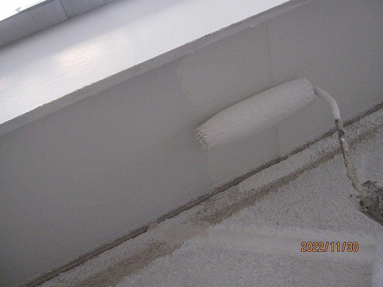 【軒天塗装】上塗り