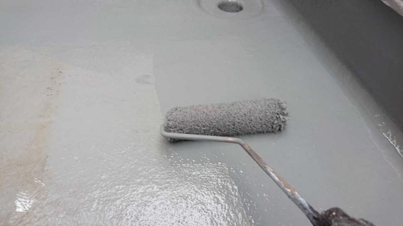 【防水工事】ウレタン防水塗布1回目