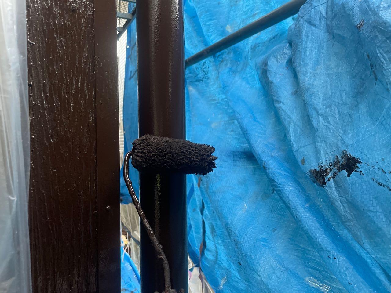 【雨樋塗装】上塗り