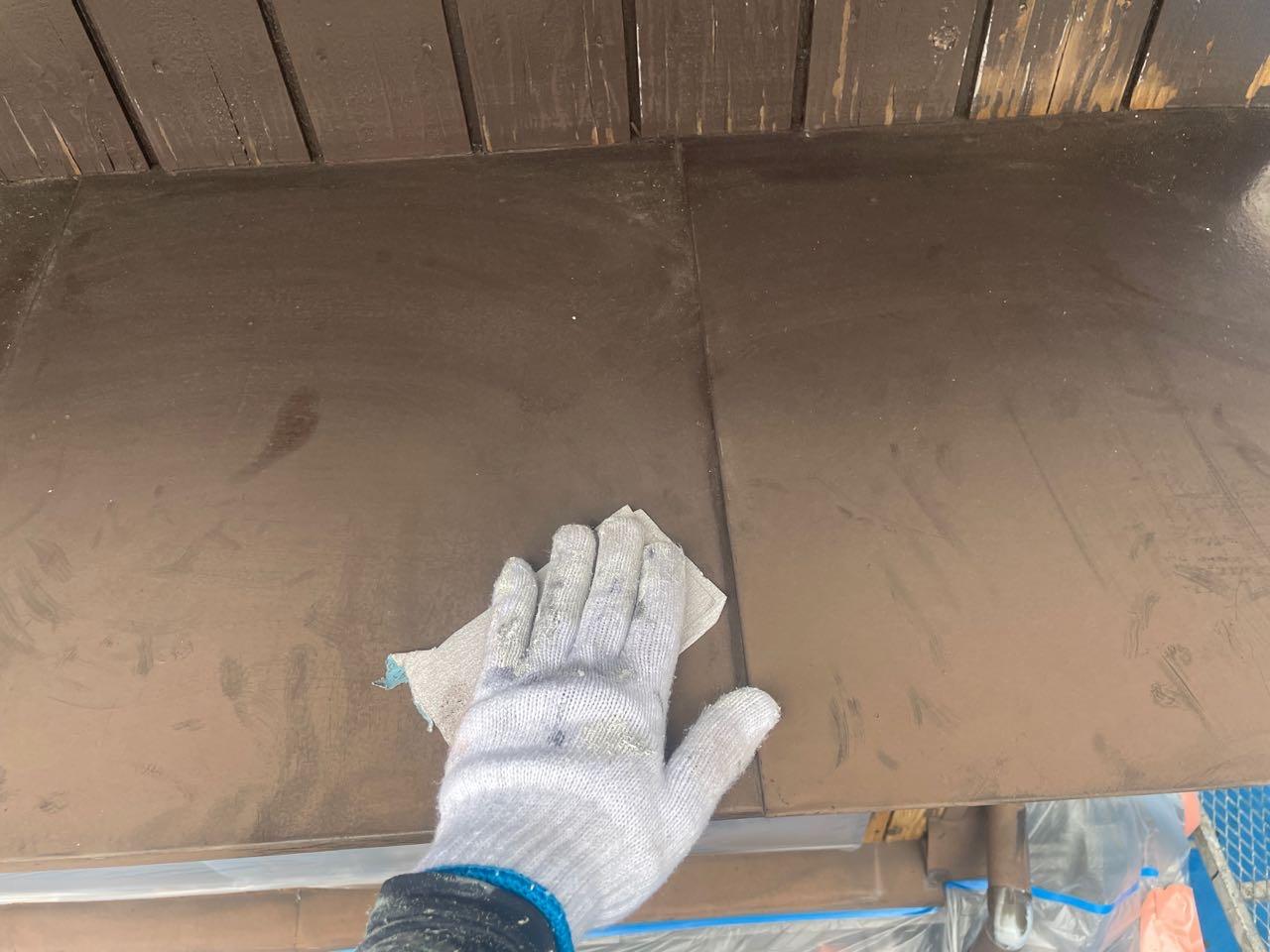 【庇塗装】ケレン作業