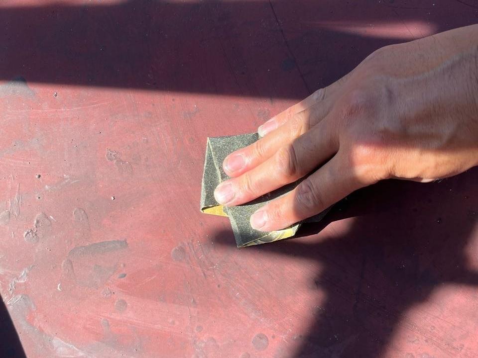 【庇塗装】ケレン作業