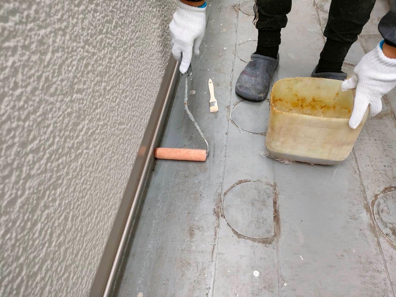 【防水工事】プライマー塗布