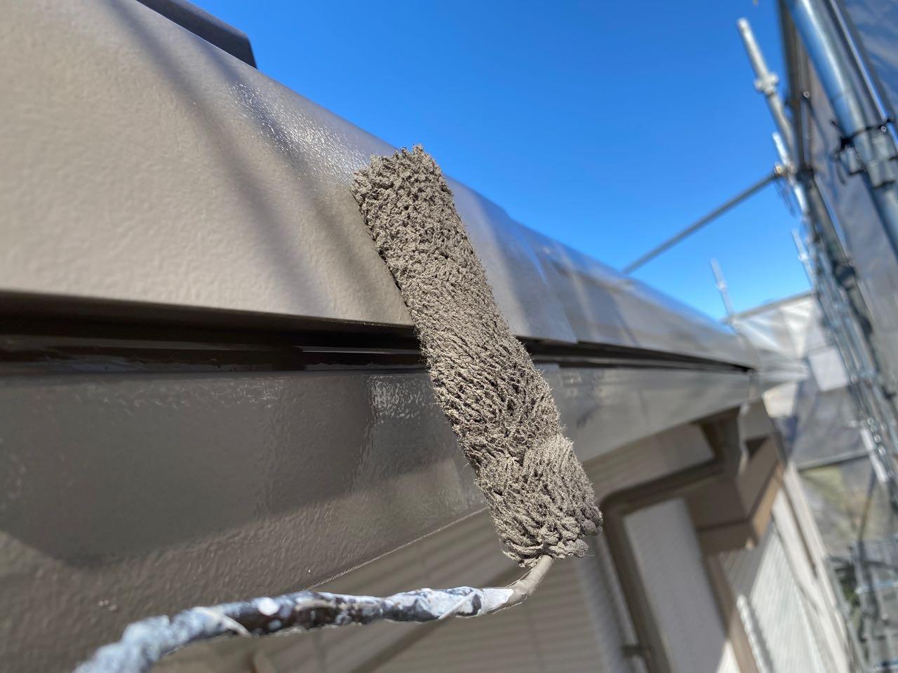 【雨樋塗装】上塗り