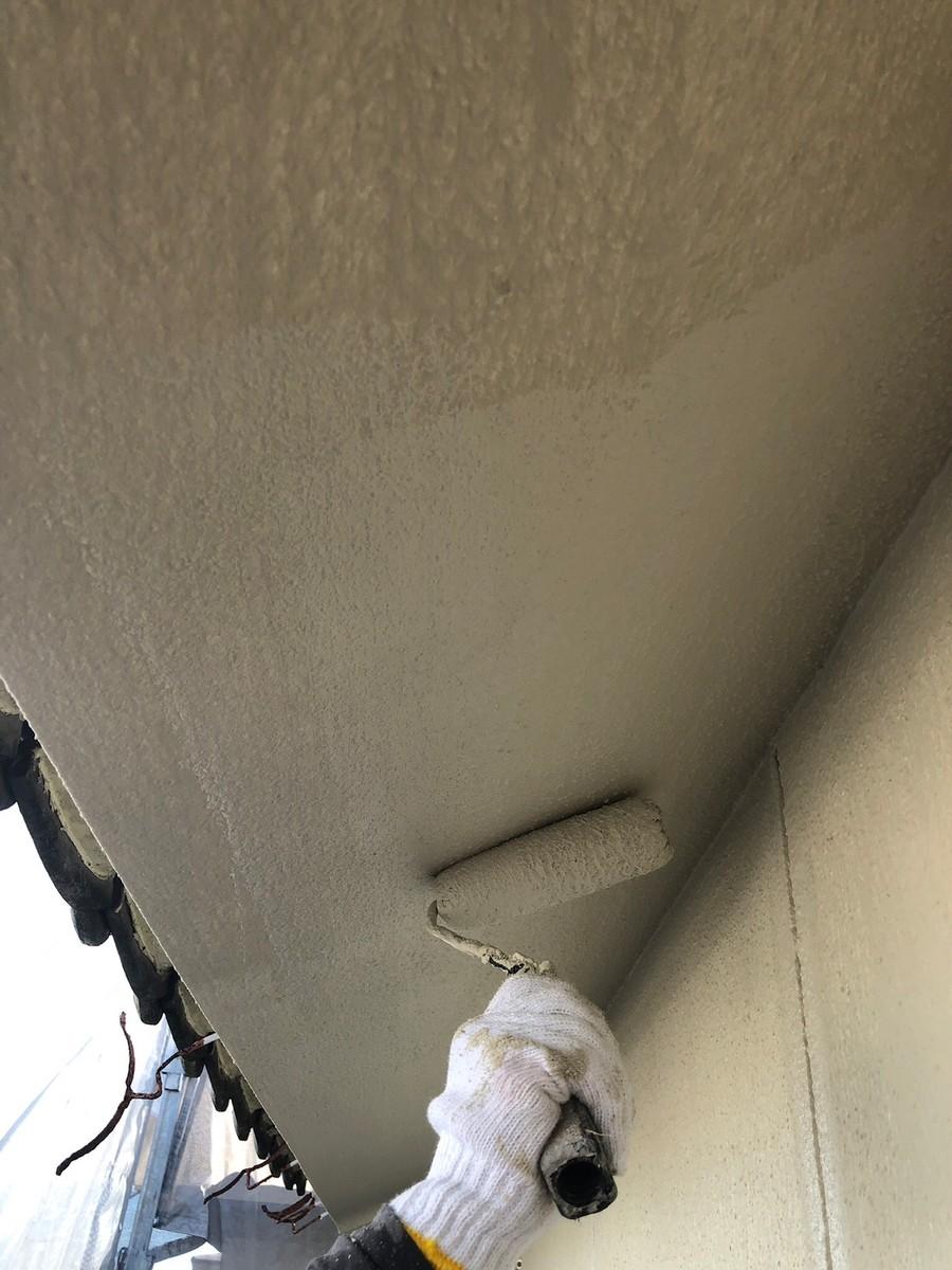 【軒天塗装】上塗り