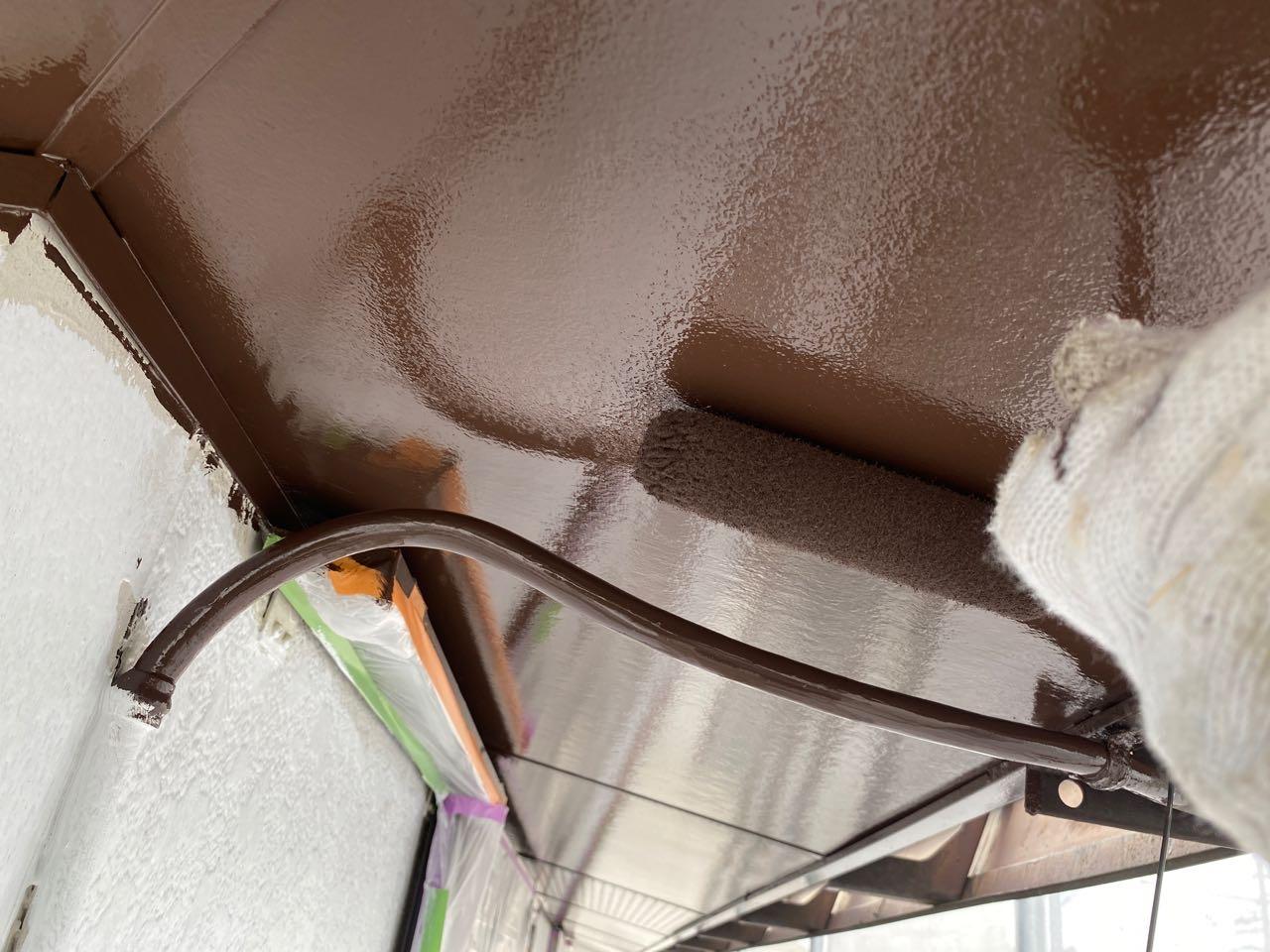 【軒天塗装】上塗り