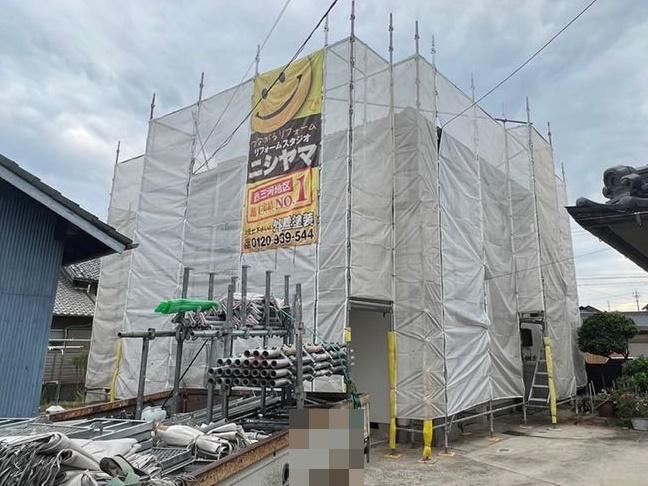 【足場設置工事】設置中