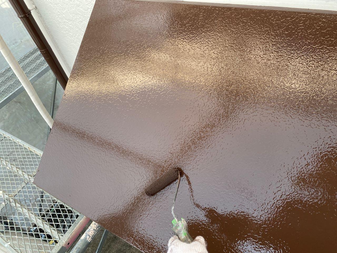 【庇塗装】上塗り