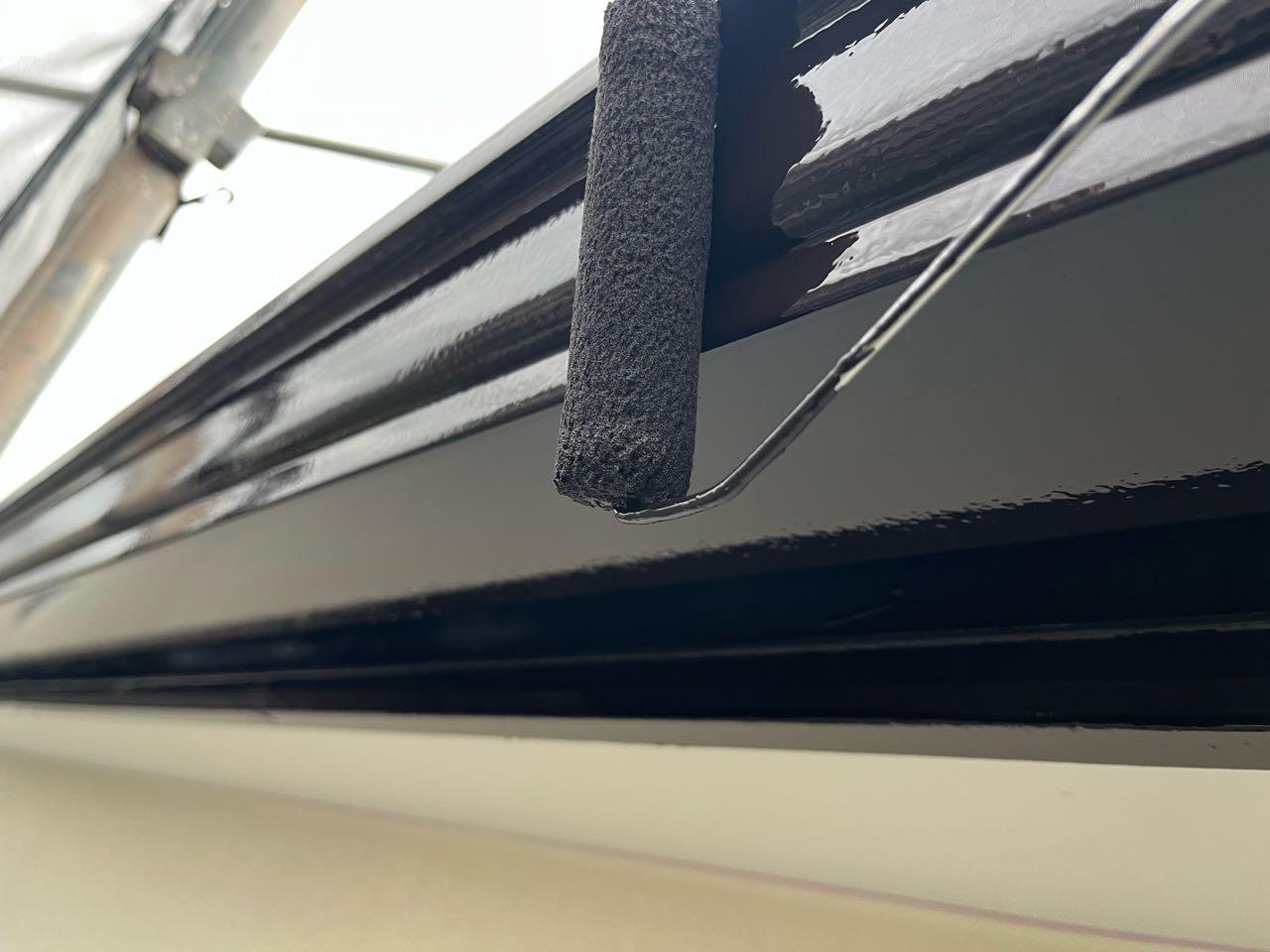 【雨樋塗装】上塗り