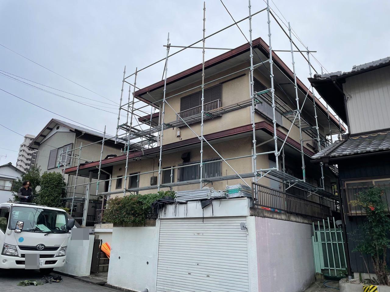 【足場設置工事】設置中