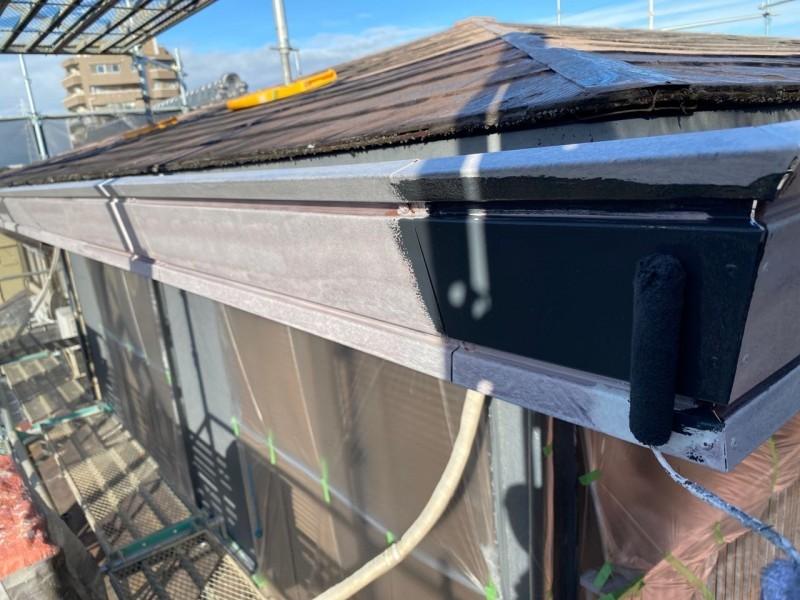 【庇塗装】上塗り