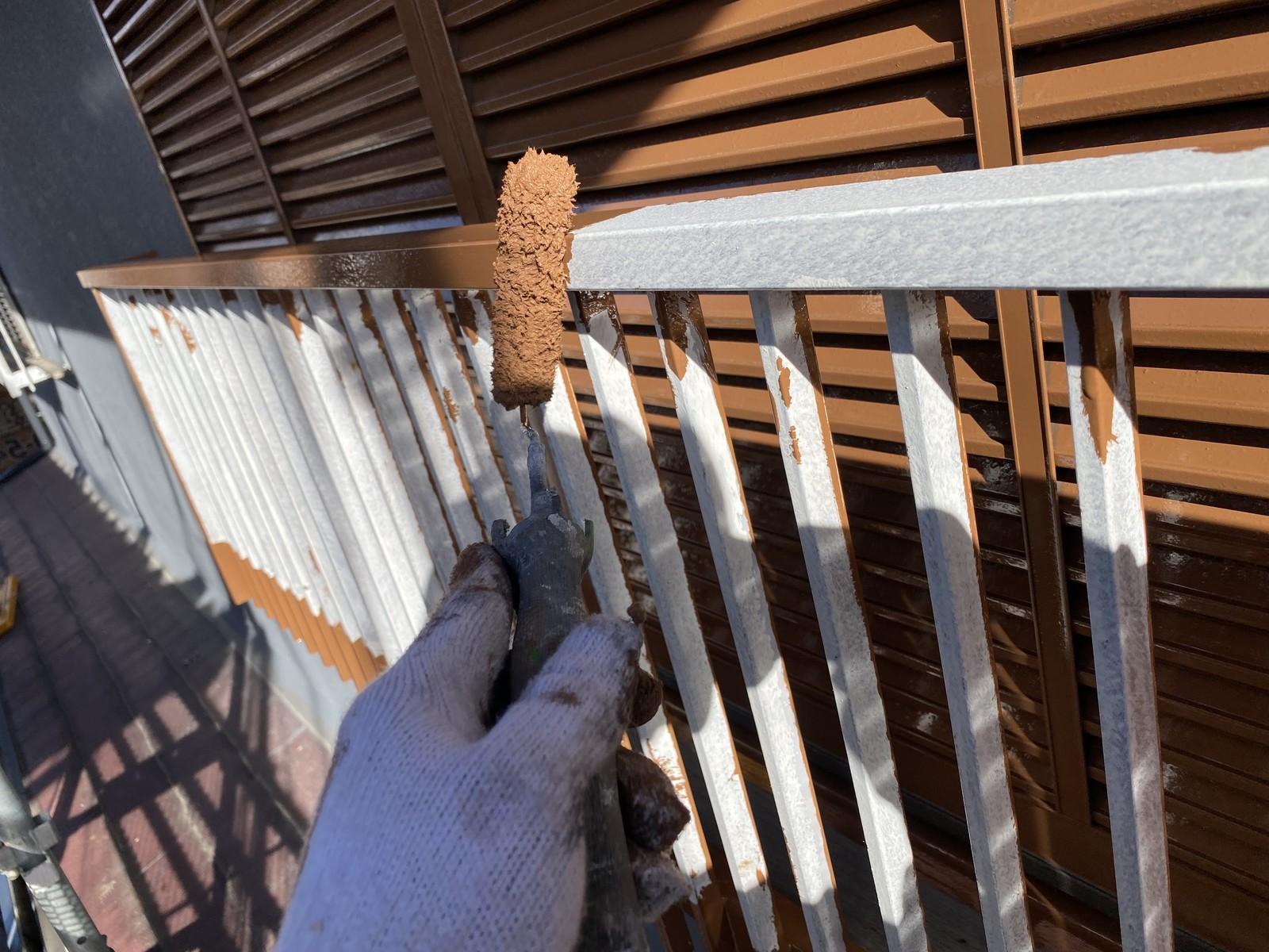 【笠木塗装】下塗り