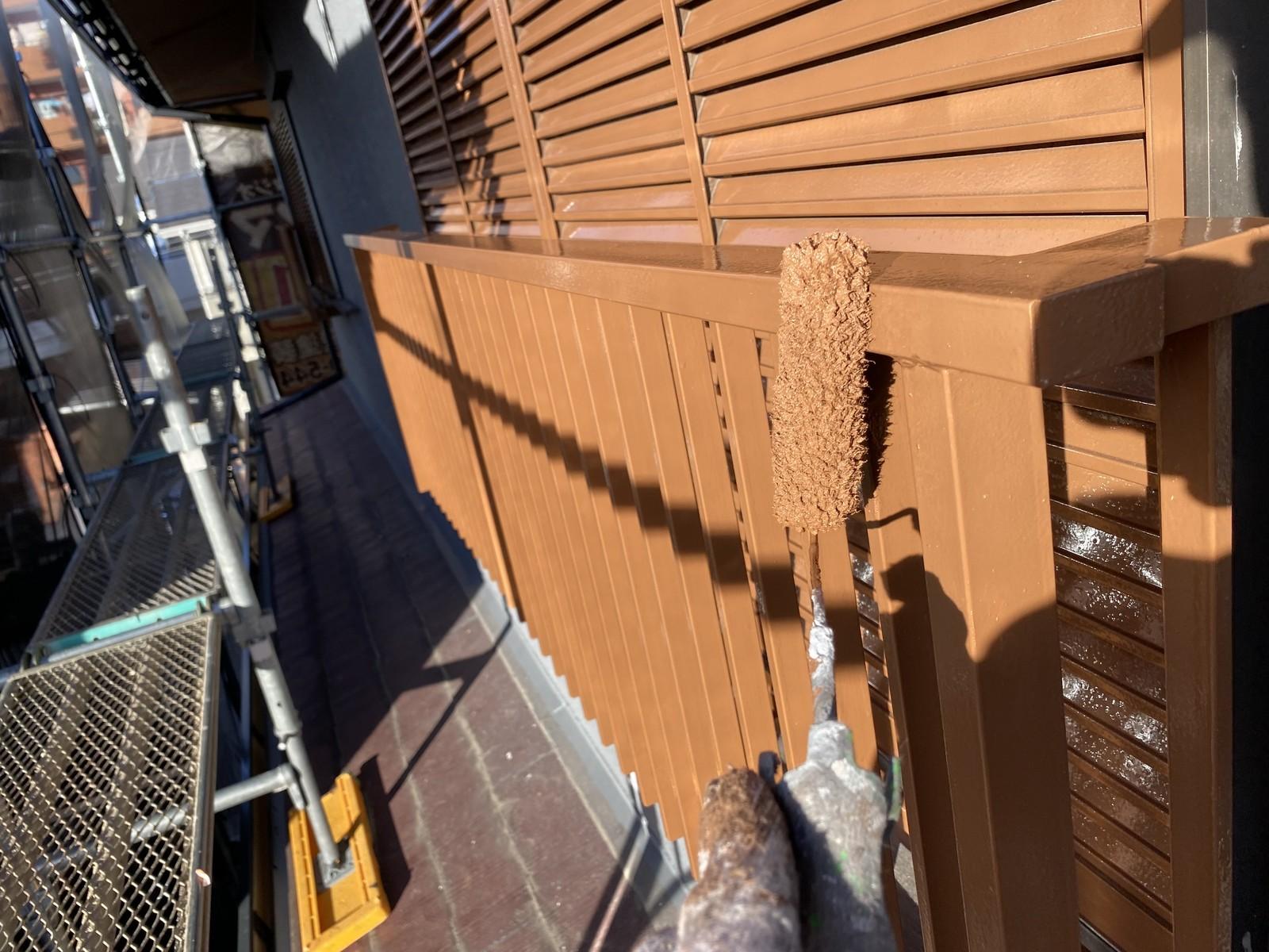 【笠木塗装】上塗り