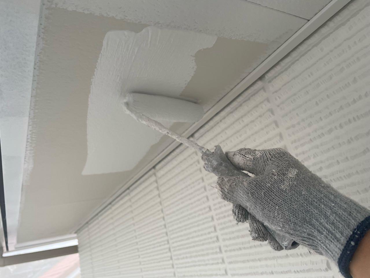 【軒天塗装】下塗り