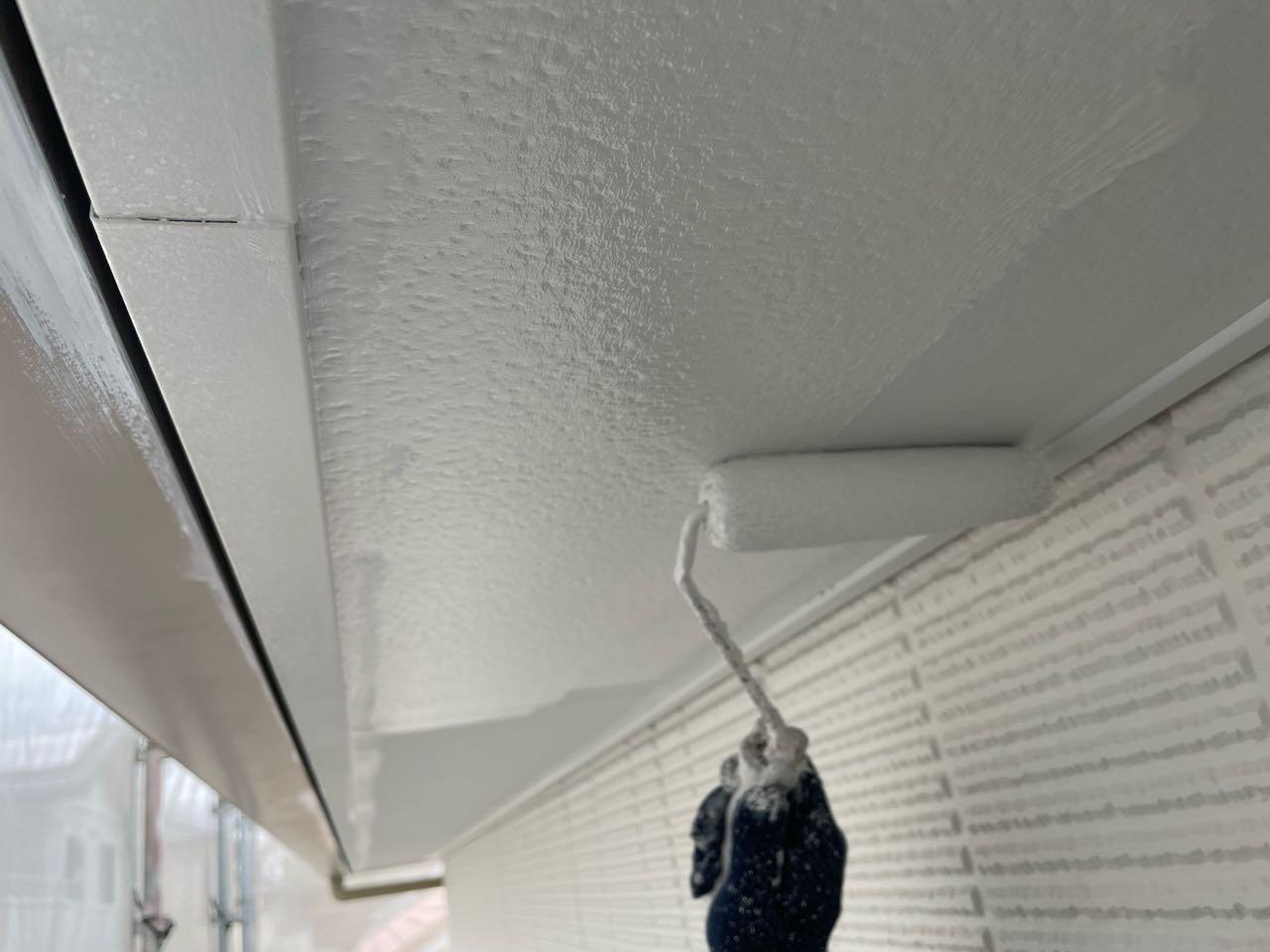 【軒天塗装】上塗り