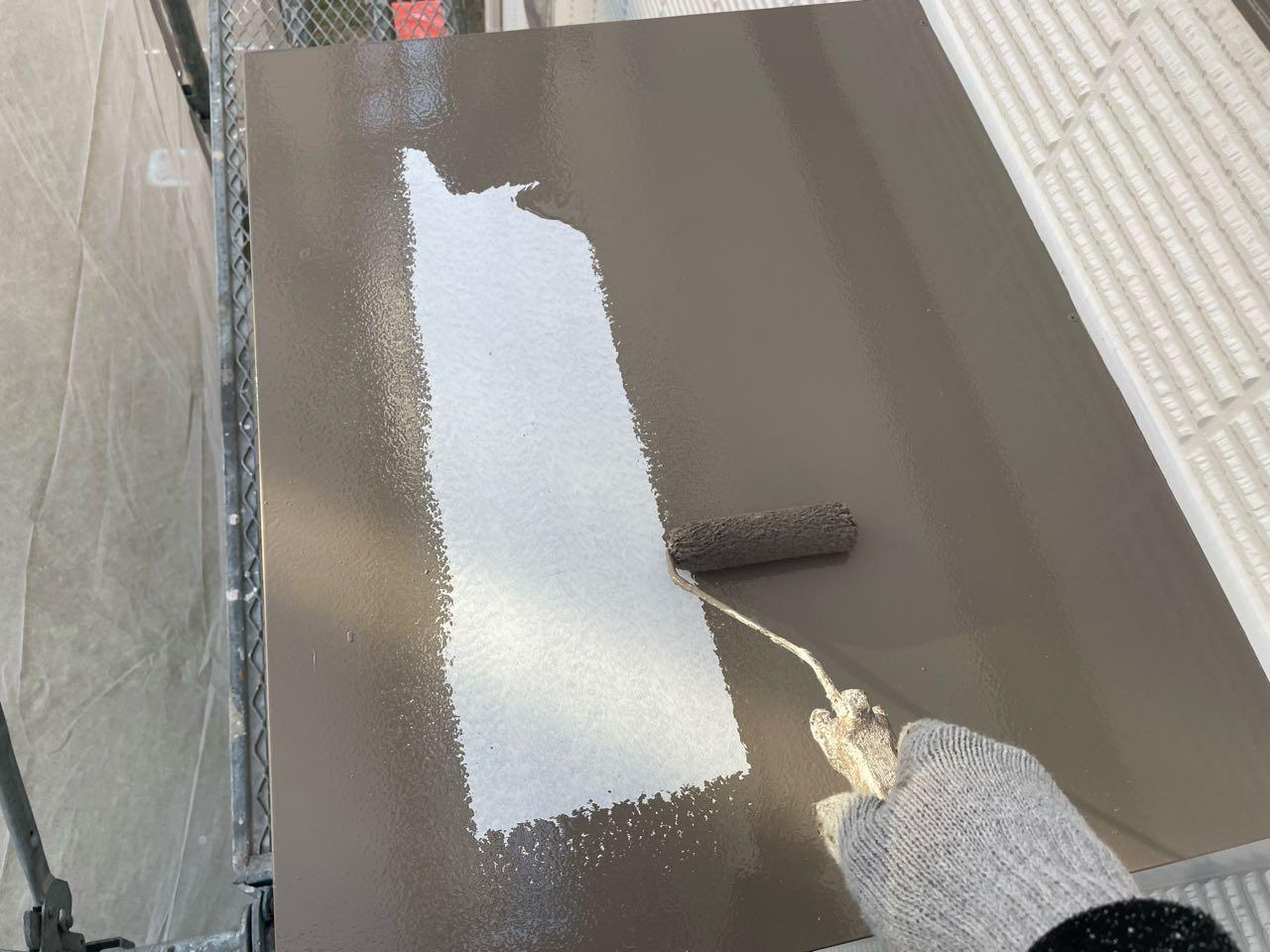 【庇塗装】上塗り