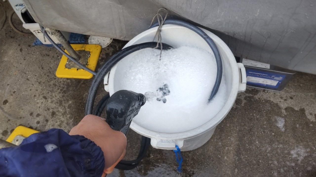 【バイオ洗剤準備】洗浄液攪拌