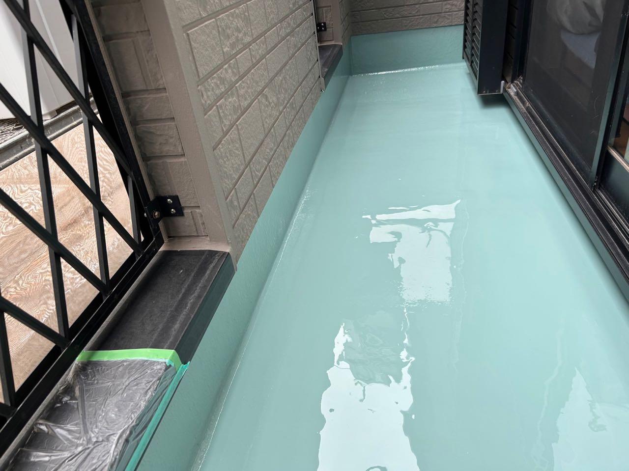【防水工事】ウレタン防水塗布1回目