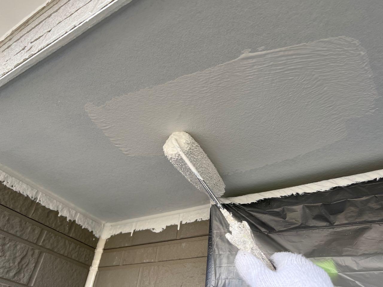 【軒天塗装】上塗り