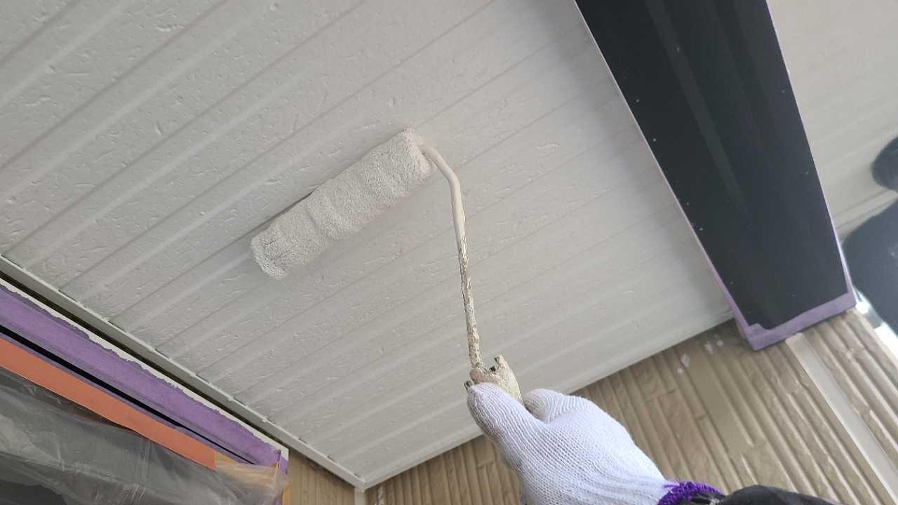 【軒天塗装】上塗り