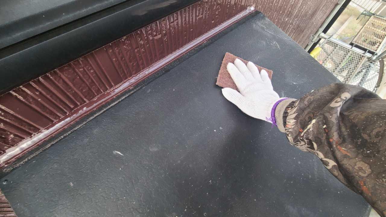 【庇塗装】ケレン作業